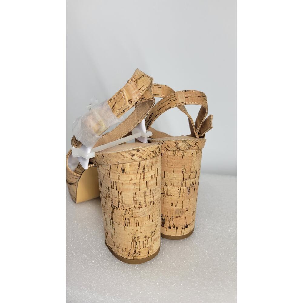 Lulus Selah Cork Ankle Strap Heels Size 7.5 - Picture 7 of 11